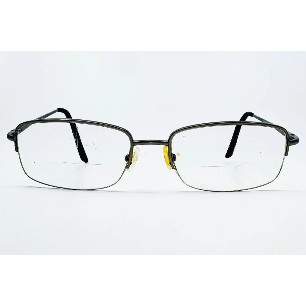 Saki Eyeglasses Mens Gunmetal Handmade MOD 312 Metal Rectangle 55/18/145